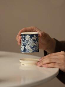 1 件陶瓷茶杯套装，中式功夫茶具竹结杯，适合饮茶、中东茶、阿拉伯咖啡，可放入微波炉和洗碗机 - 彩色 - 查看 10