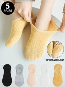 1/3/5 pares de calcetines de barco para mujer, calcetines invisibles con alta elasticidad, calcetines cortos transpirables de malla para el tobillo, versión mejorada con desodorización, de secado rápido y delgados y cómodos calcetines transparentes de barco, calcetines invisibles