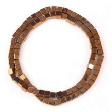 哑光赤铁矿金色立方体珠散珠隔珠饰品DIY手链项链配件