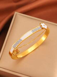 1 pieza Pulsera vintage de acero inoxidable, accesorio de moda perfecto para cualquier ocasión para familiares/amigos/seres queridos