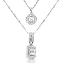 2 Dây chuyền chữ cái mạ vàng 18k lấp lánh, dây chuyền mảnh mai, dây chuyền tên cá nhân hóa, mặt dây chuyền tròn đính đá Zirconia, trang sức pha lê, quà tặng cho phụ nữ - 26 chữ cái - Xem 44