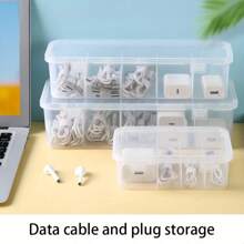 1 Stück Kabel Aufbewahrungsbox mit mehreren Ebenen und Trennfächern, perfekt zum Organisieren von Ladekabeln, Kopfhörern und Büromaterial, multifunktionale Kabel Organizer Box, Schreibtisch Organizer für Büro, Wohnheim und Zuhause