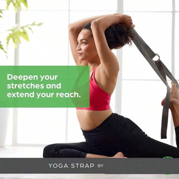 1pc Premium Stretching Strap With Adjustable Metal D-Ring, Suitable For Yoga, Pilates, Physical Training, Dance, Gym Workout