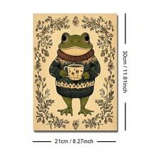 1 幅带框/无框舒适 Cottagecore 植物青蛙育儿室墙壁艺术帆布海报印刷极简主义异想天开的民间艺术美学装饰画，适用于公寓、客厅、卧室、现代家居装饰 - 彩色 - 查看 10