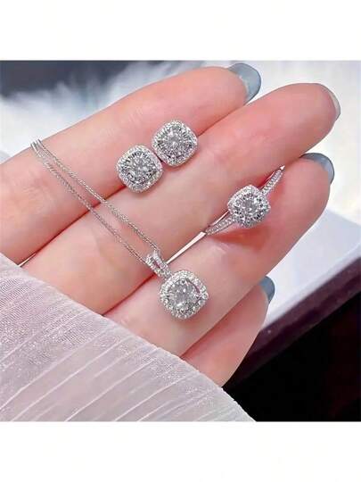 "Exquisite Cubic Zirconia Jewelry Ensemble: Timeless Beauty For Every Occasion"