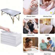 20/100PCS Disposable Bed Sheets Beauty Salon Spa Massage Non-Woven Breathable Bed Sheets 80*180cm Table Cover Eyelash Extension Tattoo Travel - White - View 2
