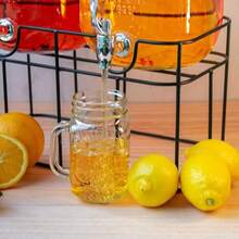 Top Choice 24153562 2 Dispensadores Bebidas Vitrolero de Vidrio Grueso Tipo Mason Jar para Bebidas Frías; Aguas Frescas Capacidad de cada Vitrolero 5 Litros - como en la foto - Ver 2