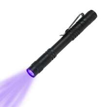 1pc 395nm UV Black Light Flashlight, Small Portable Pocket Pen Lightsfor Leak, Pet Urine, Hotel Inspection, Dry Stain And Dye Detector Ultraviolet Invisible Ink Torch, Ore Moneyscorpion Detection Lamp (Notinclude Battery)