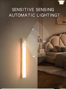 1 pezzo/3 pezzi Striscia luminosa a LED con sensore intelligente, installazione magnetica, ricarica USB, luce notturna a colore caldo, adatta per cucina, armadio, corridoio e scale, camera da letto, illuminazione notturna, cucina, scrivania ecc.