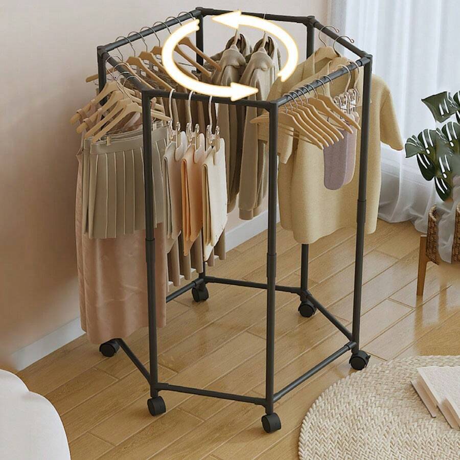 1 pieza Perchero giratorio de pie, Perchero colgador de ropa para dormitorio, Secadora de ropa de interior, Perchero móvil de abrigos