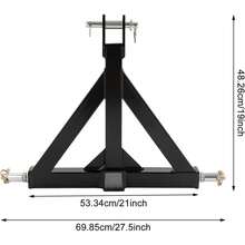 HaroldDol 3 Point Hitch Receiver, 2" Triangular Receiver Trailer Hitch With Hitch Pins, Iron Trailer Accessories, For Tractors & Trailers, Black - Black - View 6