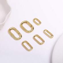 18K 镀金黄铜心形/椭圆形推扣登山扣弹簧扣适用于 DIY 手工珠宝制作配件 - Clasps - 查看 2