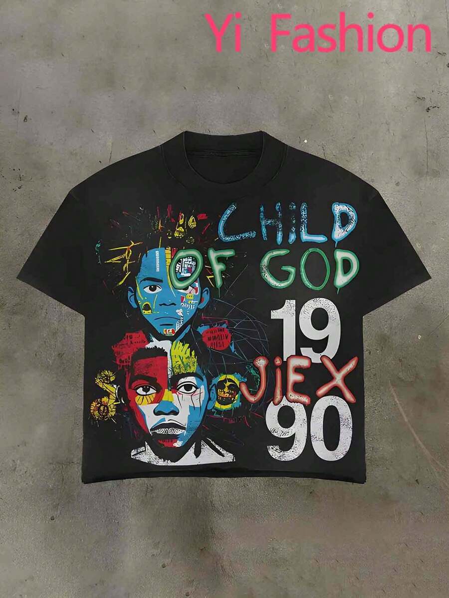 (Camiseta de 220 Algodón Puro) Estilo Y2k Diseño Camiseta Casual de Hombre Suave 100% Algodón a Juego Cuello Redondo de Manga Corta