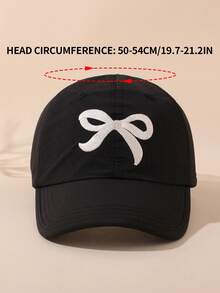1 pieza Gorra de béisbol con parte superior semi-abierta y bordado de mariposa para niñas, sombrero ligero y transpirable de secado rápido para uso al aire libre - Arco de secado rápido - Ver 6