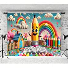 1 Pc Welcome Back To School Vinyl Banner Bright Red Apples Pencil Scissors And School Bus Design Pattern For Classroom Library Campus Event Photography Background Decoration Banner Vinyl Birthday Decorations Tapestry Room Decor Flag Party Decorations School Decor School Surprise Dormitory Decor