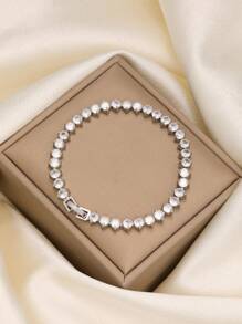 Stainless Steel Zirconia Bracelet Set, Fashionable & Luxurious Cubic Zirconia Bracelet Suitable For Daily Wear, Jewelry