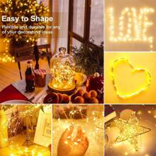 20 piezas de luces de hadas que funcionan con batería, con 3 modos, cuerda de luces LED de 7 pies y 20 pulgadas con alambre plateado suelto y a prueba de agua, para bodas, fiestas de cumpleaños, playa y decoración de aula, regalos de regreso a la escuela
