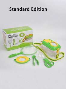 5件套儿童昆虫捕捉套装 - 包含昆虫捕捉器、蝴蝶网、镊子，户外探索套装，适合3-8岁儿童，形状和颜色随机，安全捕捉昆虫，保护儿童双手。