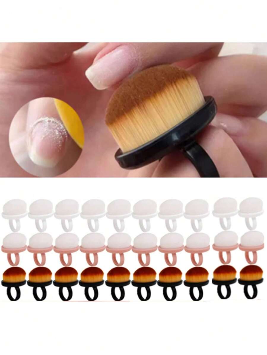 BUCICE 10 件环形指甲除尘刷，细软毛，不含酒精，用于美甲准备的指甲清洁工具 - 彩色 - 查看 1