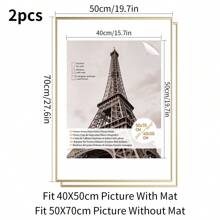 1pc/2pcs Large Aluminum Alloy Photo Frame, Gold, Silver, Black Metal Poster Frame, Narrow Matte Rounded Minimalist Art Frame, A2 Certificate Photo Frame, 50x70cm Personal Art Portrait Frame, 40x50cm Brick Painting Frame, 50x60cm Decorative Painting Frame, Home Wall Decor Frame, Comes With Backing Board And Installation Accessories. - Multicolor - View 25