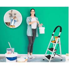 Escalera Plegable de 3 Pasos, Aluminio, Escalera para Interior y Exterior, Multifuncional y Portátil - 1 - Ver 6