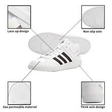 Adidas Zapatillas de skateboarding de entrenamiento de corte bajo casual para hombres - Blanco y negro - Ver 5