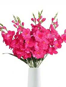 1 件丝绸人造花，水仙花、剑兰、长茎兰花假石斛、木兰，适用于家庭客厅、婚礼桌、办公室、户外花园、墙壁装饰、浪漫主题、春夏季节、母亲节礼物、生日