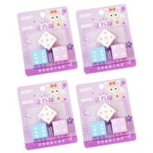3pcs/Set Kukumi Dice Shaped Erasers, Funny Stationery, School Office Party Game Souvenirs, Student Prize Treasure Box, Back To School Gifts, Gambling Game Rewards, Clean & Smudge-Free Correction Tool For Exams, Drawing, Writing