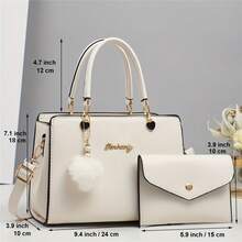 Small Purses And Handbags For Women Fashion Crossbody Bag Shoulder Bag Teenage Girls Satchel Purse Set 2pcs - 白色 - 查看 2