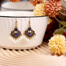 1 paire de boucles d'oreilles clochettes à imprimé floral à la mode, idéales pour un usage quotidien, des cadeaux ou des fêtes