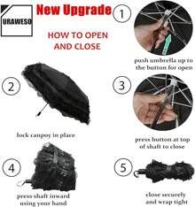 Vintage Lace Parasol Gothic Lolita Umbrella UV Sun Protection Witch Cosplay Photoshoot Props Party Decoration