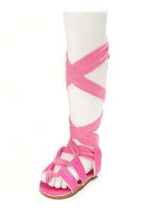 Fashionable Anti-Slip Rubber Sole Toddler Girl Shoes With Closure, 0-1 Years Old, Summer - Hot Pink - View 4