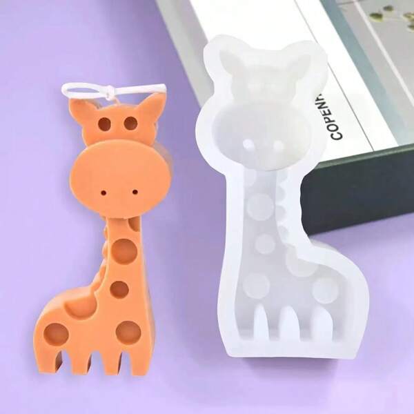 1 pezzo Stampo in silicone morbido per fai-da-te di candele, sapone a forma di giraffa