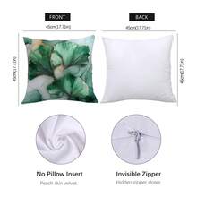 4 件套绿色银杏叶主题靠垫套，印在柔软的桃皮面料上，45 * 45 厘米/18 * 18 英寸，适用于现代布艺沙发、室内装饰、派对装饰、礼物 - 彩色 - 查看 5