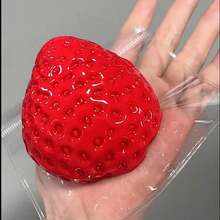 Cute Multi-Color Large Strawberry Squishies, Stress Relief Toy, Anti-Anxiety Gadget, Office Desk Toy, Ideal As Birthday, Party Gifts - Multicolor - View 4