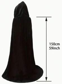 1 Stück unisex Party Performance Kapuzenumhang aus Samtgewebe, ideal für verschiedene Festivals, Halloween Cosplay Kostüm, Teufel, Vampir, Verkleidung, Festivalrequisiten