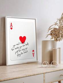 1 bức tranh in nghệ thuật treo tường bằng vải canvas trích dẫn đầy cảm hứng - Câu nói truyền cảm hứng của Ace Of Hearts, Áp phích bài Poker, Thẩm mỹ cổ điển, Lõi tranh vải canvas không khung dùng để trang trí phòng khách phòng ngủ - Nhiều màu - Xem 4