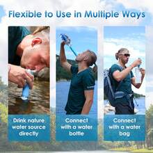 Słomka do filtra wody Waterdrop, oczyszczacz wody Survival na kemping, podróże, plecakowanie i przygotowanie na wypadek sytuacji awaryjnej, system filtracji wody Survival - 1 - Zobacz 6