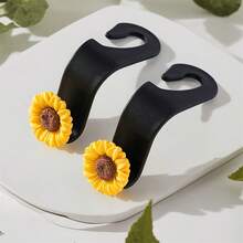 2 件向日葵汽车座椅靠背挂钩，可爱花卉座椅头枕挂钩，可挂钱包、布料、购物袋，通用汽车座椅储物挂钩 - 彩色 - 查看 6