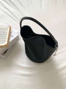 Nova bolsa preta tipo balde 2025 com pequenos acessórios para pendurar, bolsa de ombro, bolsa de axila, bolsa de mão, bolsa feminina casual e moderna para o dia a dia, adequada para trabalho, compras, encontros, viagens, estudantes universitários, bolsa feminina, uso diário