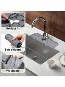 1pc Thick Silicone Faucet Splash Guard, Kitchen Sink Mat; Faucet Splash Cover Kitchen Items Kitchen Accessories Kitchen Tools