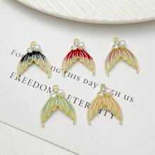 5/10pcs Elegant Mermaid Pendant, High-End Color Charm For Bracelet Necklace Earring DIY Jewelry Finding