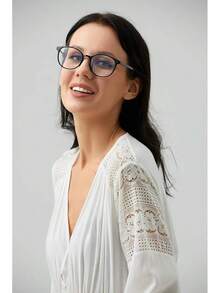 Blue Light Blocking Glasses Women Men Computer Eyeglasses,TR90 Fashion Round Transparent Anti Blue Light Glasses With Anti Eyestrain & UV Glare For Gaming & Reading (Flesh Pink) - S - 查看 2