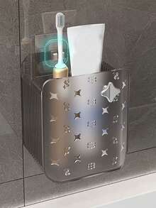 1pc Multi-Function Storage Rack Organizer Bin, Hanging Bathroom Facial Tissue Towel Holder Back To School - Grey - View 6