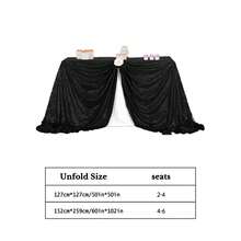 Shiny Rectangular/Round Sequined Tablecloths - Suitable For Wedding Supplies, Holiday Parties, Restaurant Tablecloths, Kitchen Decorations, Bridal Gifts,Graduations, Bridal Showers, Table Decorations, Valentine's Day Decorations, Home Décor, Room Decorations, Home Furnishings, Bachelor/Bachelorette Parties,Picnics, Table Décor, Bedroom Decor, Gender Reveal, Lunar New Year, Easter, Kitchen Essentials, Party Decor. - 黑色 - 查看 8