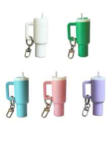 10/8/5/3/2pcs Mini Water Bottle Keychain - Street Style, Multiple Colors, Can Be Used For Keychain Accessory Charms, Wallet Charms, Cups, Wallet Accessories, Mini Water Bottle Keychain, Mini Cup Keychain, Key Ring Or Lip Balm, Cute Water Bottle Keychain, Plastic Material, A Good Gift For The Opening Season