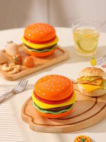 1 juego/6 piezas Platos elegantes con forma de hamburguesa para salsas, platos creativos y estéticos para acompañamientos de patatas fritas, bandejas para caramelos y chocolates, adecuados para la decoración del hogar, la sala de estar, la cocina del restaurante, platos de postre, regalo - Multicolor - Ver 5
