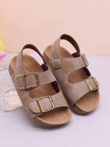 1 para dziecięcych minimalistycznych uniwersalnych sandałów, dziecięce buty plażowe z odkrytymi palcami, niemowlęce letnie antypoślizgowe kapcie do chodzenia - Kolor khaki - Zobacz 6