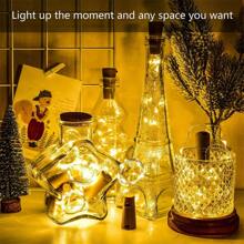 20 piezas, 2 metros, 20 luces LED de hadas con corcho suave, luces de cadena impermeables para frascos de albañil, manualidades, decoración de bodas, fiestas, regalos de cumpleaños, playa, regreso a la escuela, útiles escolares, decoración de habitaciones