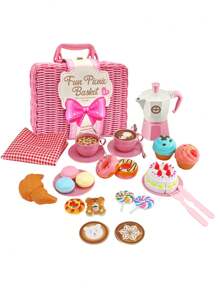 1 set Jouet Panier Pique-nique Jeu d'Imitation pour Enfants, Cadeau de Vacances pour Garçons et Filles